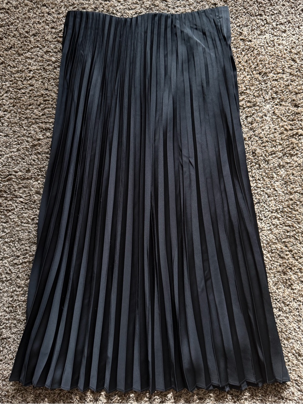 J.Crew Gwyneth Pleated Slip Skirt in Black Women Size XS New Midi Lined - Picture 2 of 4